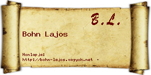 Bohn Lajos névjegykártya